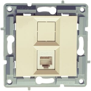 Телефонна розетка RJ45 CAT3 без рамка, крем на производител LB Light.