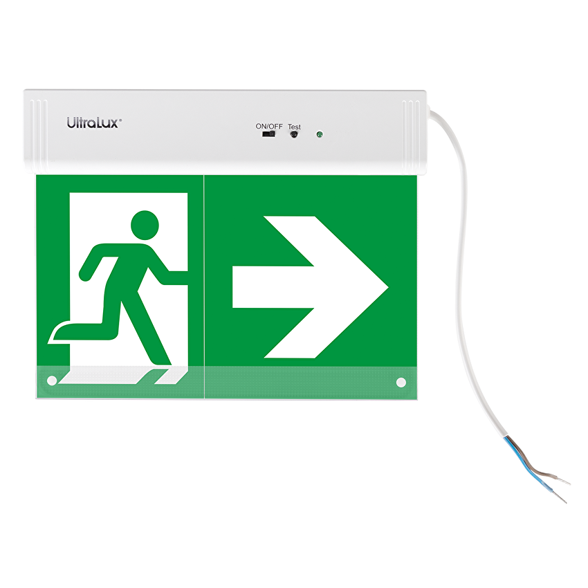 Указателна аварийна лед табела с вградена батерия Ni-Cd 400mAh/3.6V 220V 1.5W 6500K