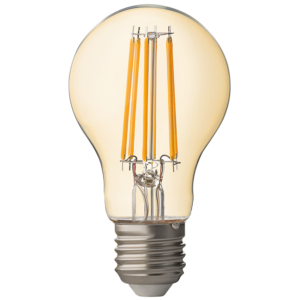 Лед димираща крушка filament 8W, E27, 2500K, 900lm, 220V, амбър (кехлибарен дифузер)