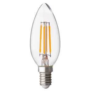 Лед светодиодна димираща крушка filament конус 4W, E14, 2700K топла светлина, 350lm, 220V