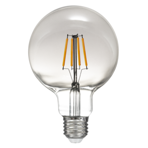 Лед светодиодна крушка топка filament 5W, G95, E27, 1800K, 150lm, опушен дифузер, 220V
