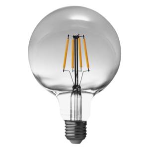 Лед светодиодна крушка топка filament 5W, G125, E27, 1800K, 150lm, опушен дифузер, 220V.