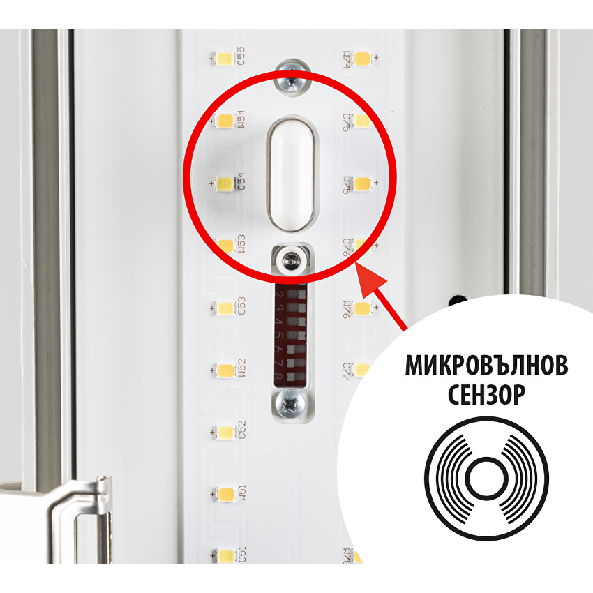 Лед индустриално осветително тяло със сензор 1.50м 33W макс IP66