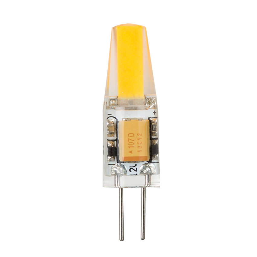 Лед COB светодиодна крушка 1.5W, G4, 3000K топла светлина, 130lm, 12V.
