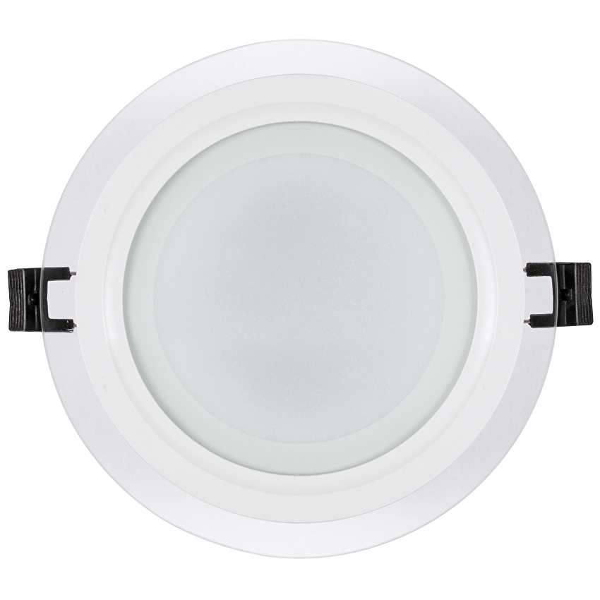 Лед стъклен панел за вграждане кръг Raindrop 12W, 4200K, 920lm, степен на защита IP44