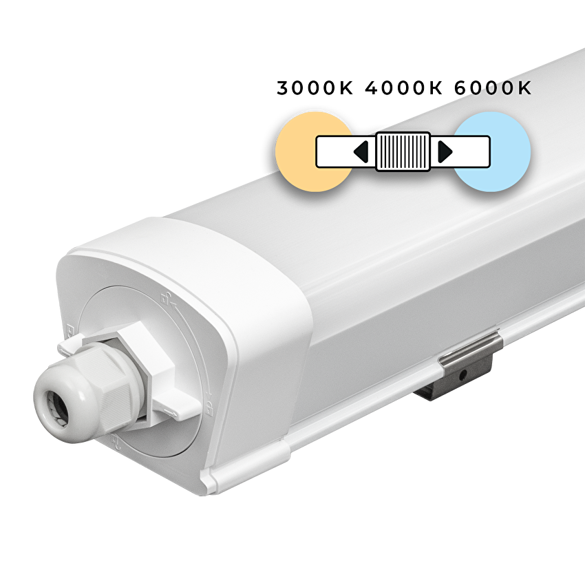Лед slim линейно осветително тяло 1.5м 45W с възможност за избор на типа светлина CCT 3000K 4000K 6500K 220V 6100lm IK08 IP65
