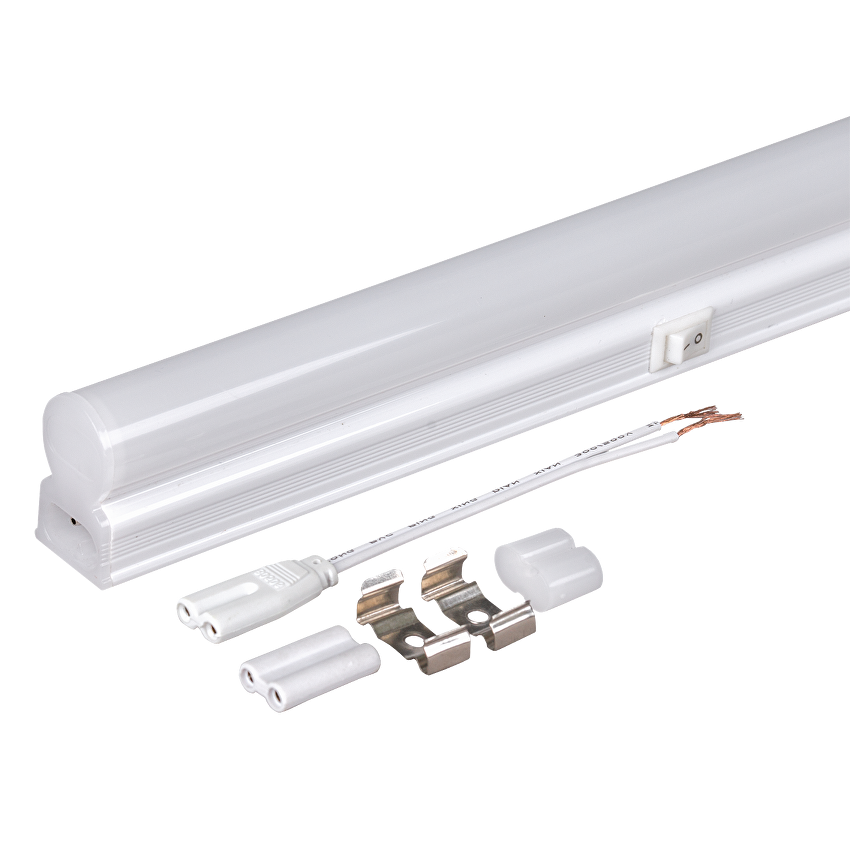 Лед линейно осветително тяло T5 с ключ 7W, 4200K, 220V, IP20