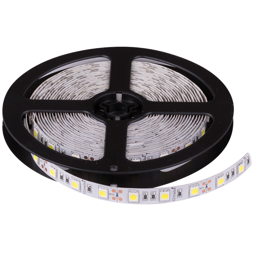 Лед лента 13.5W/m 4000K неутрално бяла 12V DC SMD5050 60 LEDs/m 5 метра
