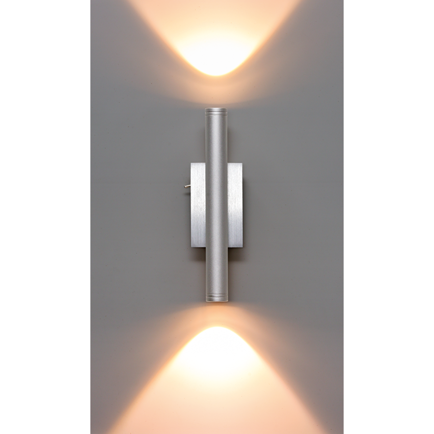 Лед осветително тяло за стена цвят сатиниран никел, 2x3W, 3000K, 220V, 220lm, IP65