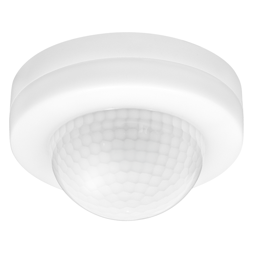 PIR сензор за движение и присъствие, за открит монтаж, 360°, 2000W/1000W, 10м, IP20, бял
