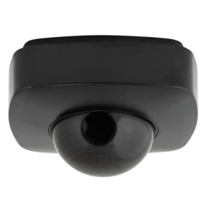 PIR сензор за движение и присъствие за открит монтаж, с черна леща, 360°, 10м, IP65, черен