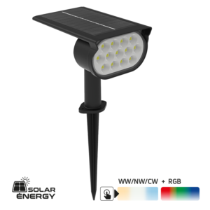 Соларно лед градинско осветителено тяло BUTTERFLY CCT+RGB, 90°, IP65